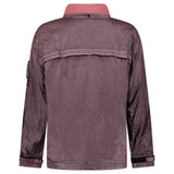 Stone Island Raw Linen Plated-OVD Short Parka in Dark Burgundy - Boinclo - Outlet Sale Under Retail