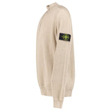 Stone Island Ribbed Soft Organic Cotton Half-Zip Jumper in Desert Sand - Boinclo - Outlet Sale Under Retail