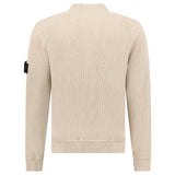 Stone Island Ribbed Soft Organic Cotton Half-Zip Jumper in Desert Sand - Boinclo - Outlet Sale Under Retail