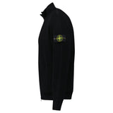 Stone Island Ribbed Soft Organic Cotton Zip - Up Jumper in Black - Boinclo - Outlet Sale Under Retail