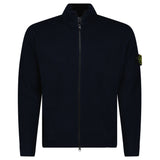 Stone Island Ribbed Soft Organic Cotton Zip - Up Jumper in Navy - Boinclo - Outlet Sale Under Retail