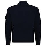 Stone Island Ribbed Soft Organic Cotton Zip - Up Jumper in Navy - Boinclo - Outlet Sale Under Retail