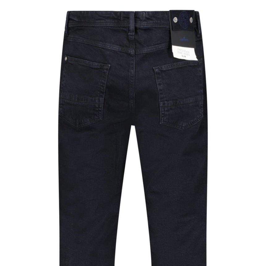 Stone Island Rinsed Buttoned Denim Slim Jeans in Black - Boinclo - Outlet Sale Under Retail