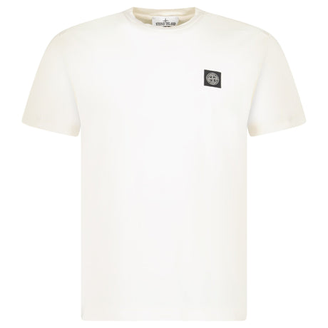 Stone Island Slim - Fit Short - Sleeve T-Shirt With Compass Patch Ivory - Boinclo - Outlet Sale Under Retail