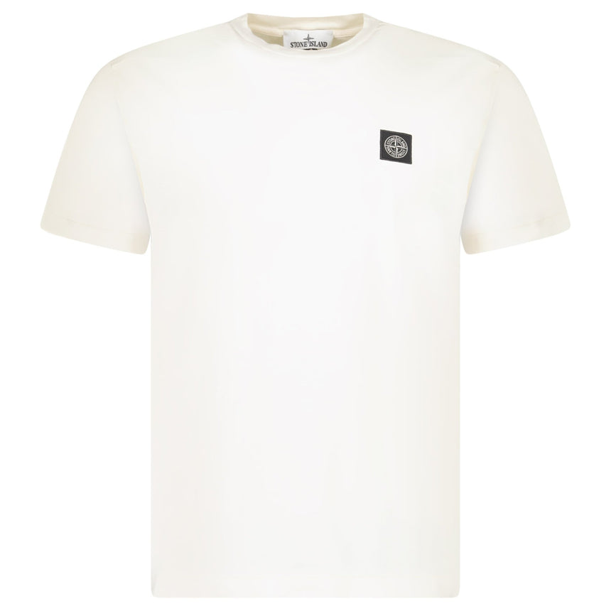 Stone Island Slim - Fit Short - Sleeve T-Shirt With Compass Patch Ivory - Boinclo - Outlet Sale Under Retail