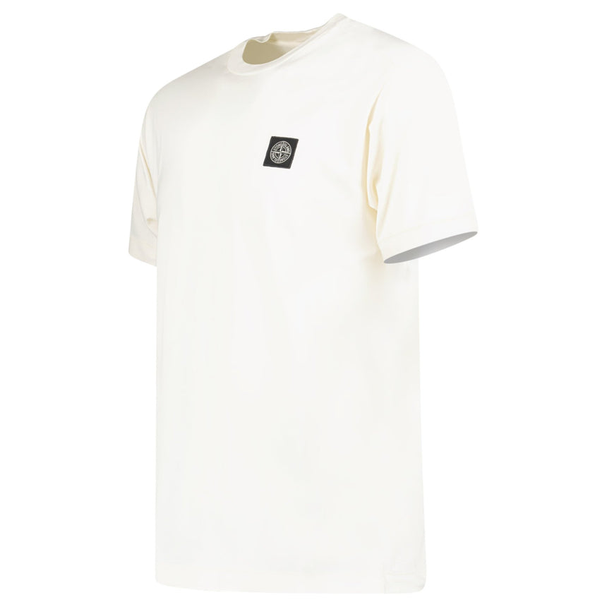 Stone Island Slim - Fit Short - Sleeve T-Shirt With Compass Patch Ivory - Boinclo - Outlet Sale Under Retail