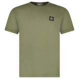 Stone Island Slim - Fit Short - Sleeve T-Shirt With Compass Patch Military Green - Boinclo - Outlet Sale Under Retail