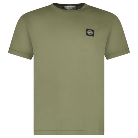 Stone Island Slim - Fit Short - Sleeve T-Shirt With Compass Patch Military Green - Boinclo - Outlet Sale Under Retail