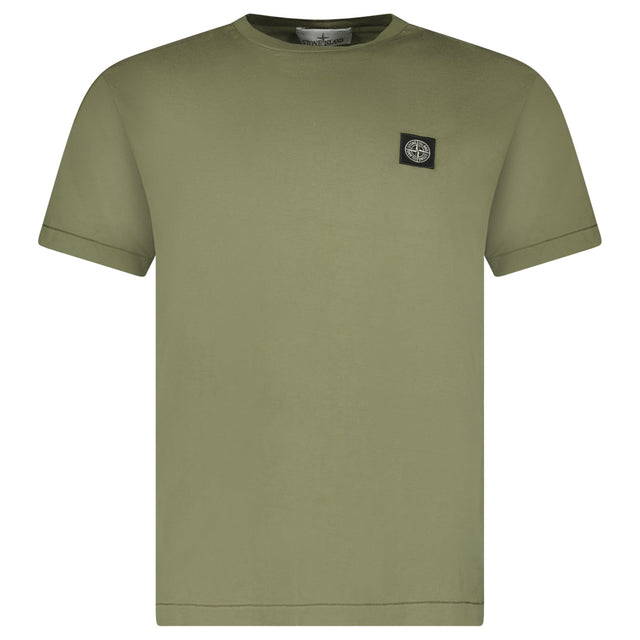 Stone Island Slim - Fit Short - Sleeve T-Shirt With Compass Patch Military Green - Boinclo - Outlet Sale Under Retail