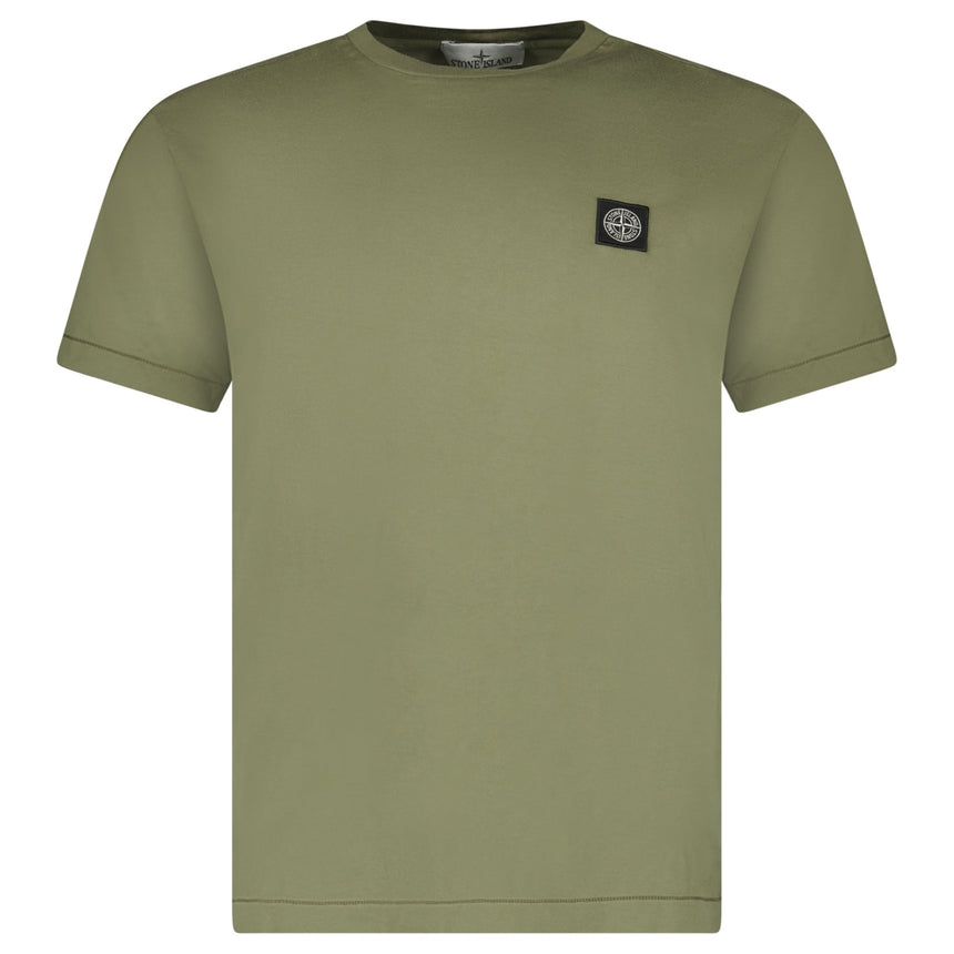 Stone Island Slim - Fit Short - Sleeve T-Shirt With Compass Patch Military Green - Boinclo - Outlet Sale Under Retail