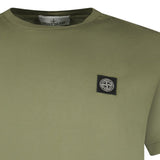 Stone Island Slim - Fit Short - Sleeve T-Shirt With Compass Patch Military Green - Boinclo - Outlet Sale Under Retail