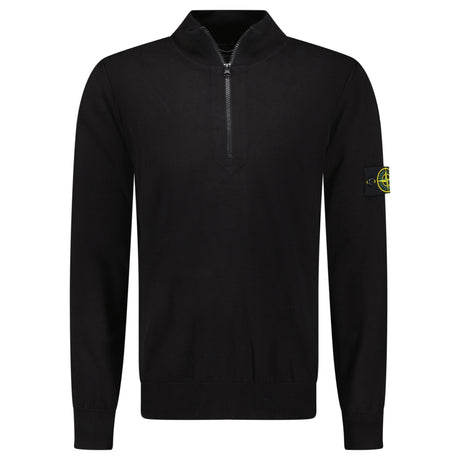Stone Island Soft Cotton Quarter Zip Sweatshirt Black - Boinclo - Outlet Sale Under Retail