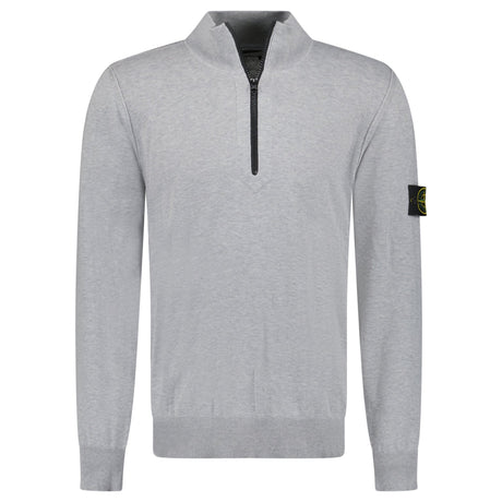 Stone Island Soft Cotton Quarter Zip Sweatshirt Grey - Boinclo - Outlet Sale Under Retail