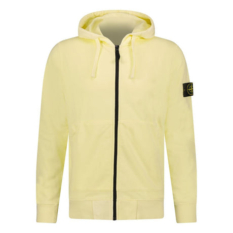 Stone Island Badge Zip Hooded Sweatshirt Yellow - Boinclo - Outlet Sale Under Retail