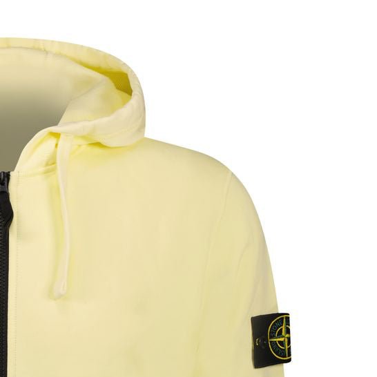 Stone Island Badge Zip Hooded Sweatshirt Yellow - Boinclo - Outlet Sale Under Retail