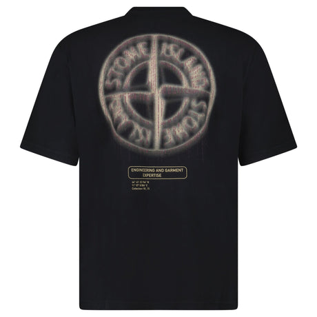 Stone Island Bleeding Numbers Compass Print T-Shirt Black - Boinclo - Outlet Sale Under Retail