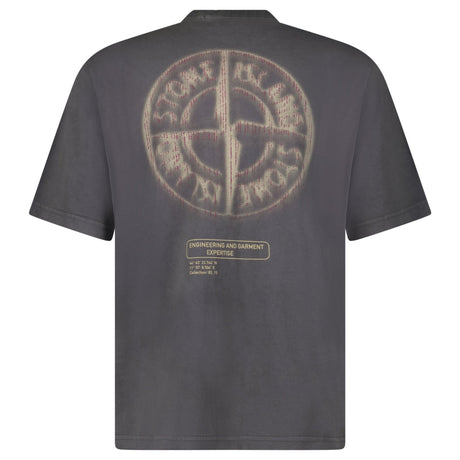 Stone Island Bleeding Numbers Compass Print T-Shirt Grey - Boinclo - Outlet Sale Under Retail