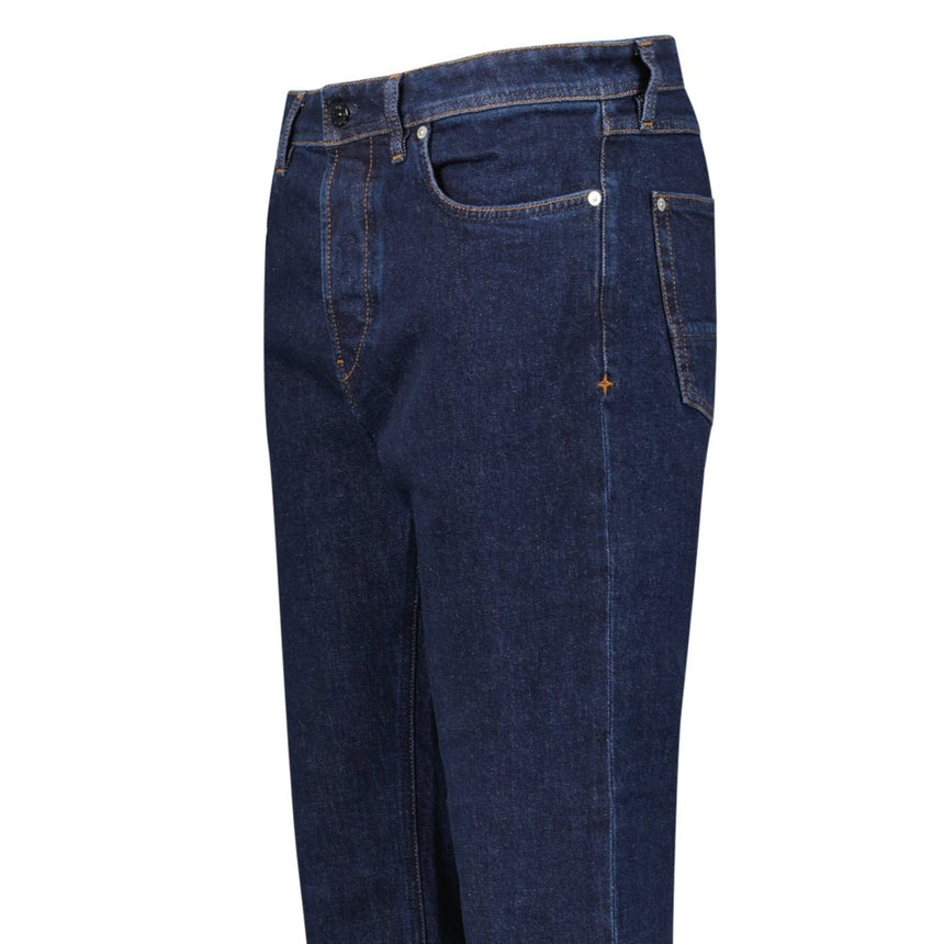Stone Island Blue Rinsed Buttoned Indigo Denim Jeans Blue - Boinclo - Outlet Sale Under Retail