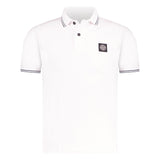 Stone Island Compass Logo Polo T-Shirt Twin Tip White - Boinclo - Outlet Sale Under Retail