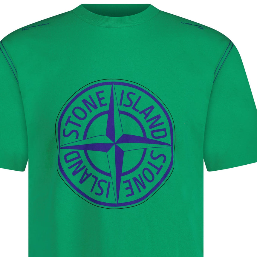 Stone Island Compass Logo Print T-Shirt Green - Boinclo - Outlet Sale Under Retail