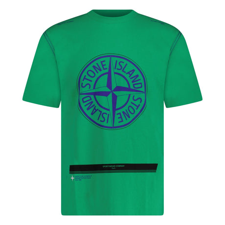 Stone Island Compass Logo Print T-Shirt Green - Boinclo - Outlet Sale Under Retail