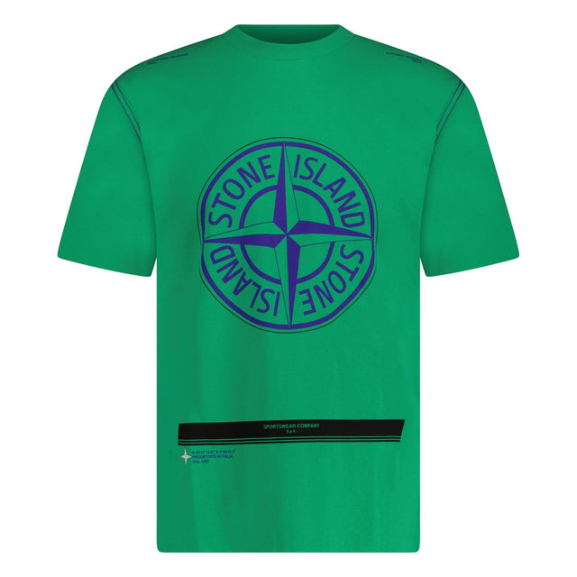 Stone Island Compass Logo Print T-Shirt Green - Boinclo - Outlet Sale Under Retail