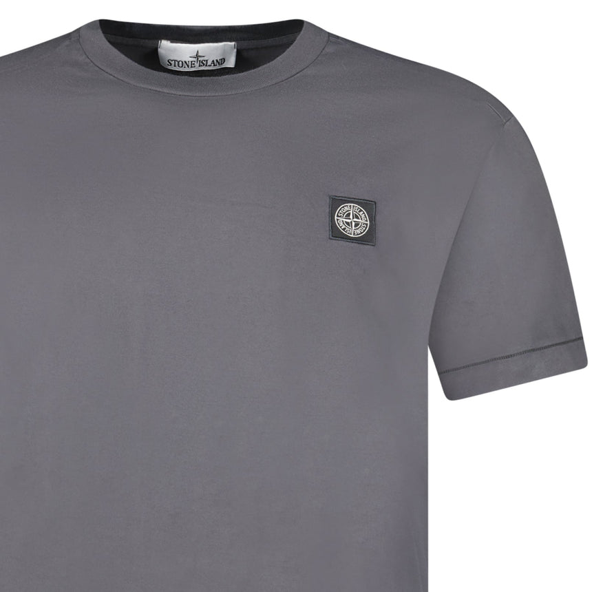 Stone Island Compass Logo Short - Sleeve T-Shirt Lead Grey - Boinclo - Outlet Sale Under Retail