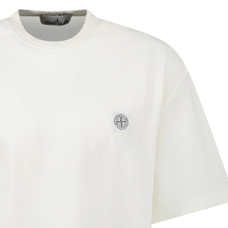 Stone Island Embroidered Cotton Jersey T-Shirt in White - Boinclo - Outlet Sale Under Retail