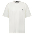 Stone Island Embroidered Cotton Jersey T-Shirt in White - Boinclo - Outlet Sale Under Retail