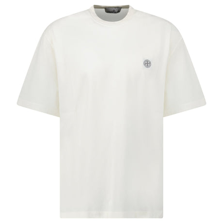 Stone Island Embroidered Cotton Jersey T-Shirt in White - Boinclo - Outlet Sale Under Retail