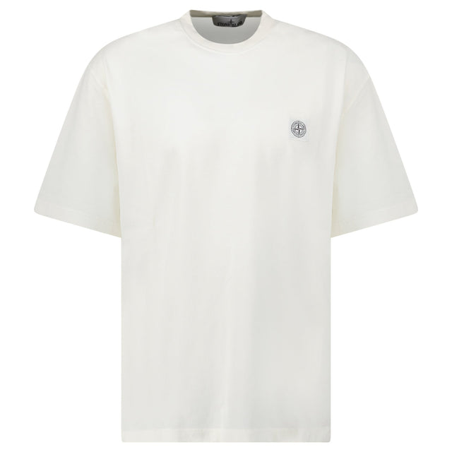 Stone Island Embroidered Cotton Jersey T-Shirt in White - Boinclo - Outlet Sale Under Retail