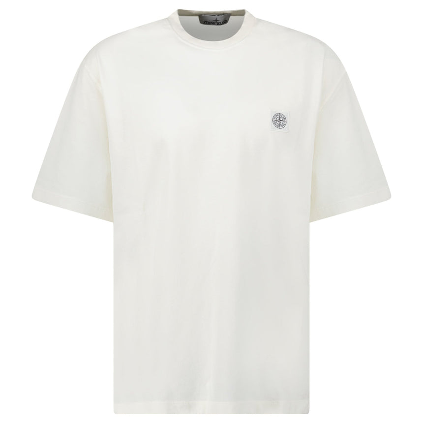 Stone Island Embroidered Cotton Jersey T-Shirt in White - Boinclo - Outlet Sale Under Retail