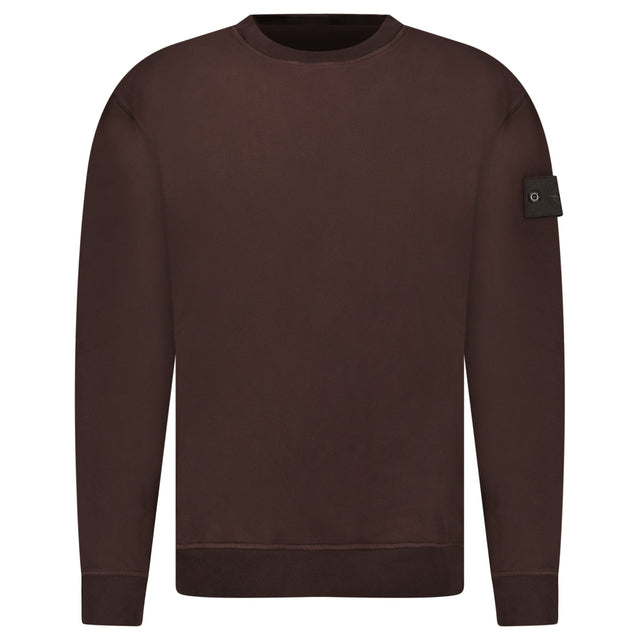 Stone Island Ghost Badge Crewneck Sweatshirt Dark Brown - Boinclo - Outlet Sale Under Retail