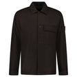 Stone Island Ghost Piece Virgin Wool - Blend Felt Overshirt in Dark Brown - Boinclo - Outlet Sale Under Retail