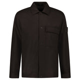 Stone Island Ghost Piece Virgin Wool - Blend Felt Overshirt in Dark Brown - Boinclo - Outlet Sale Under Retail