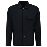 Stone Island Ghost Piece Virgin Wool - Blend Felt Overshirt in Navy - Boinclo - Outlet Sale Under Retail