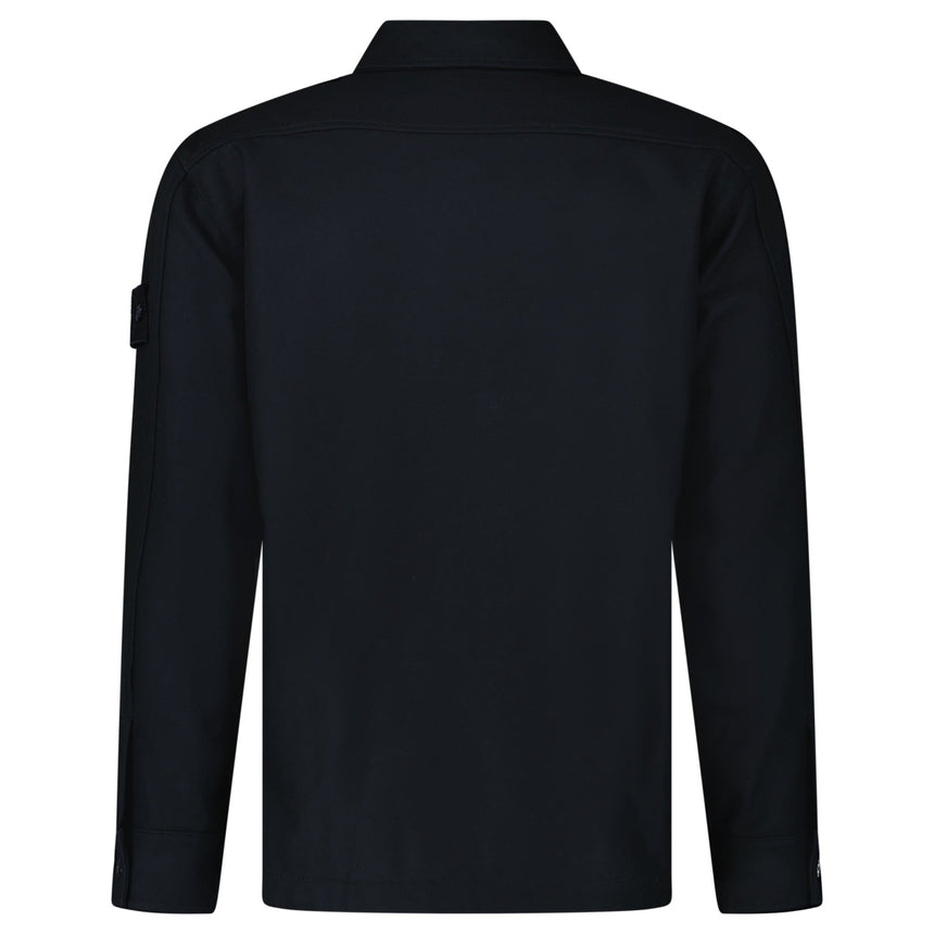 Stone Island Ghost Piece Virgin Wool - Blend Felt Overshirt in Navy - Boinclo - Outlet Sale Under Retail