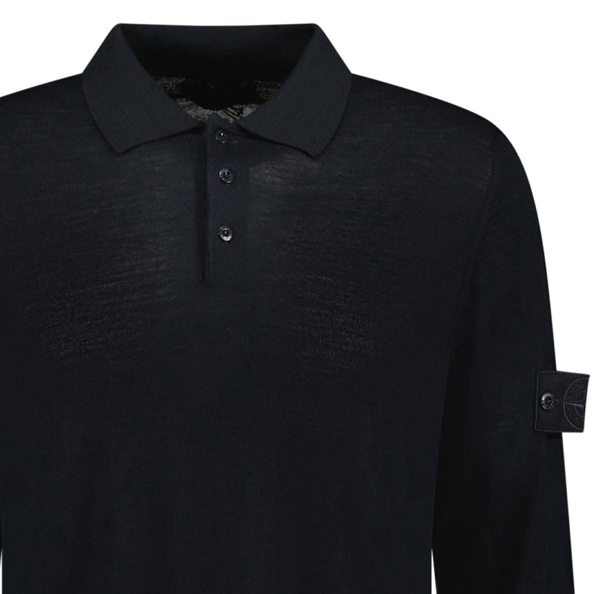 Stone Island Ghost Wool Polo - Shirt Black - Boinclo - Outlet Sale Under Retail