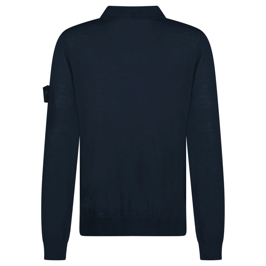 Stone Island Ghost Wool Polo-Shirt Navy