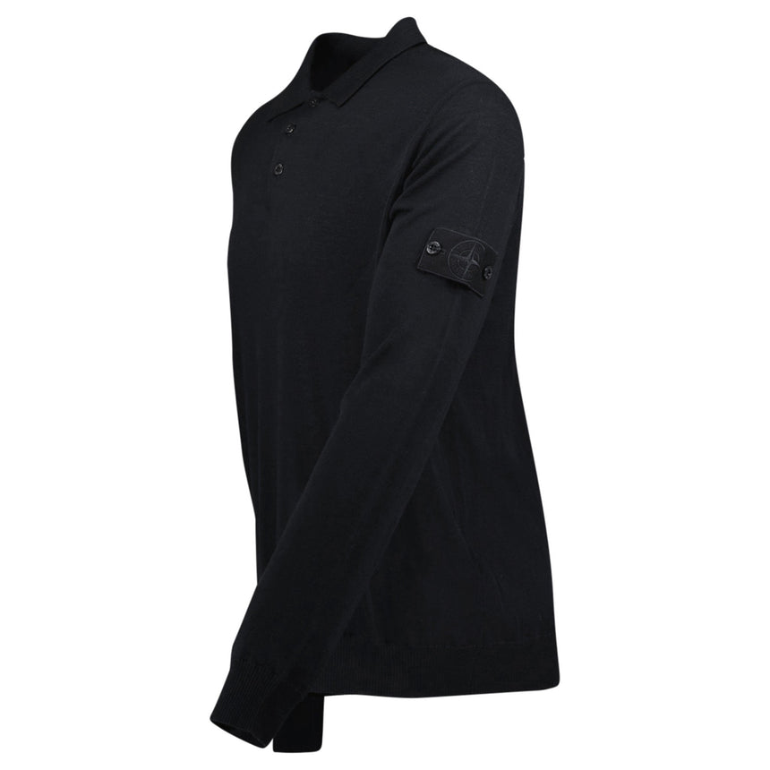 Stone Island Ghost Wool Polo - Shirt Black - Boinclo - Outlet Sale Under Retail