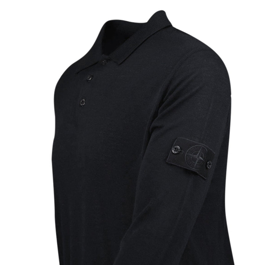 Stone Island Ghost Wool Polo - Shirt Black - Boinclo - Outlet Sale Under Retail