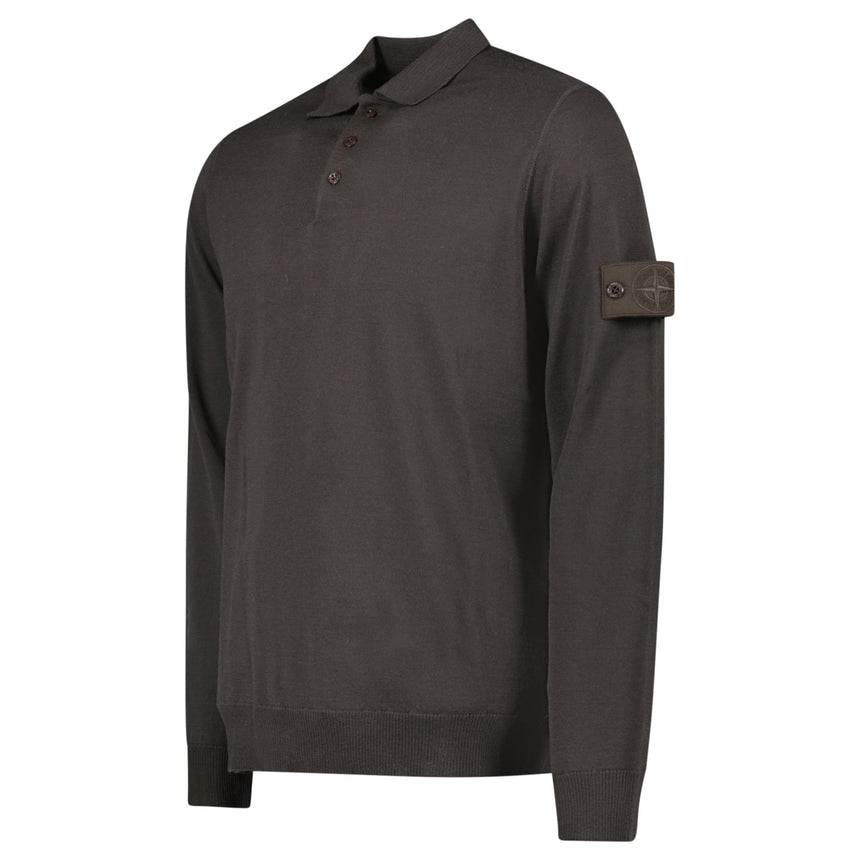 Stone Island Ghost Wool Polo - Shirt Dark Brown - Boinclo - Outlet Sale Under Retail