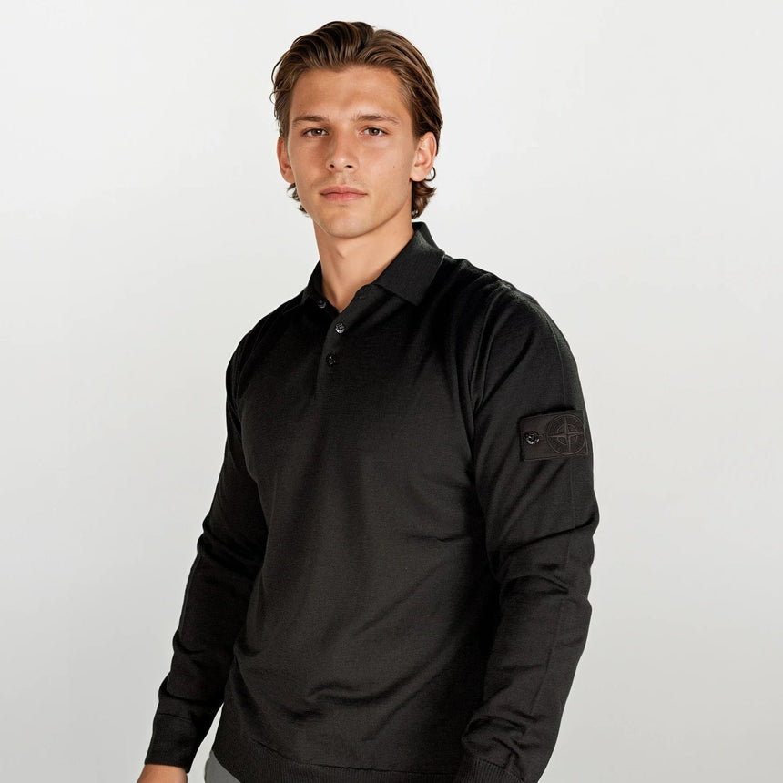 Stone Island Ghost Wool Polo - Shirt Dark Brown - Boinclo - Outlet Sale Under Retail