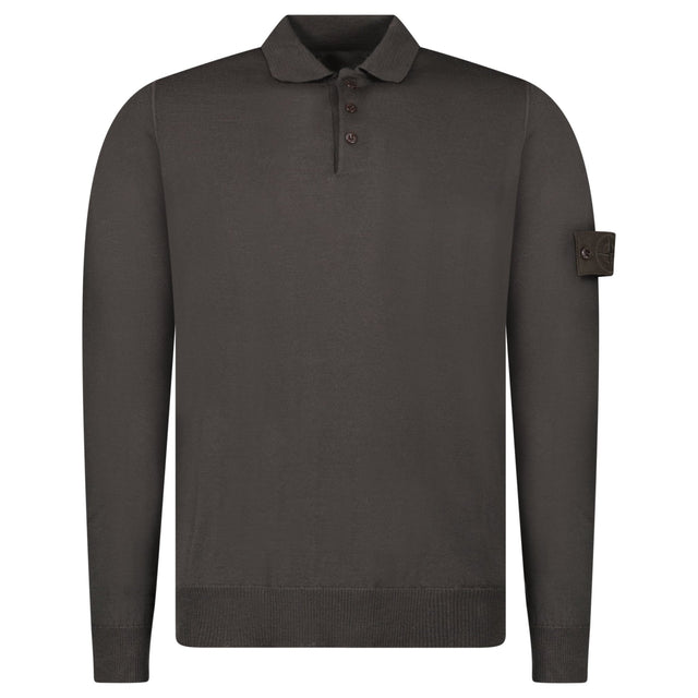 Stone Island Ghost Wool Polo - Shirt Dark Brown - Boinclo - Outlet Sale Under Retail