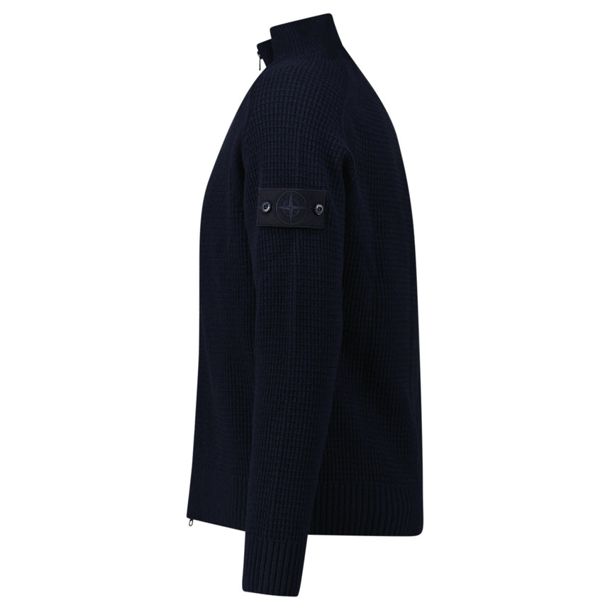 Stone Island Ghost Zip - Up Jumper in Navy - Boinclo - Outlet Sale Under Retail