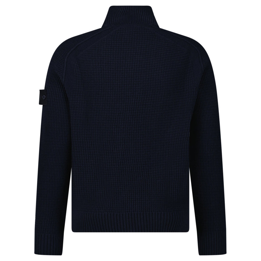 Stone Island Ghost Zip - Up Jumper in Navy - Boinclo - Outlet Sale Under Retail