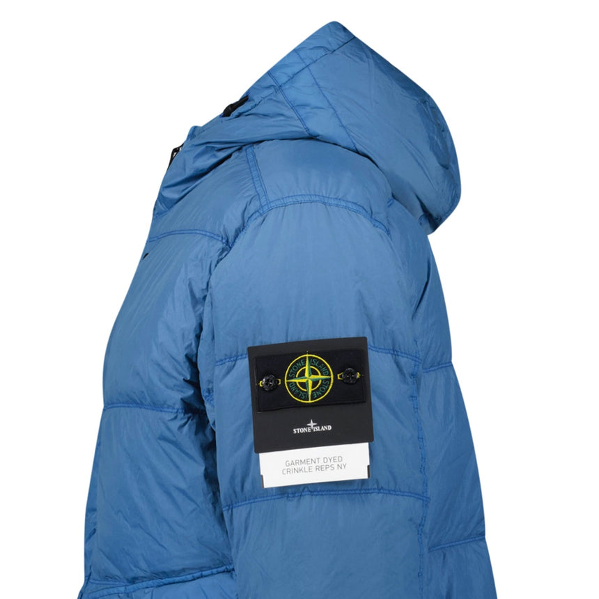 Stone Island Hooded Down Jacket in Steel Blue - Boinclo - Outlet Sale Under Retail
