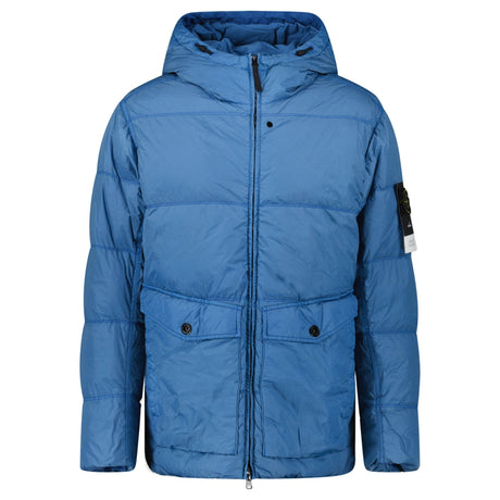 Stone Island Hooded Down Jacket in Steel Blue - Boinclo - Outlet Sale Under Retail