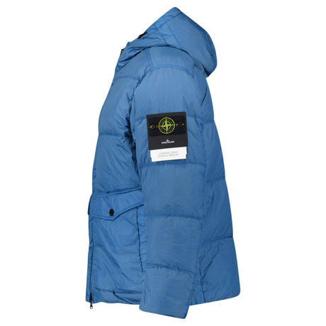Stone Island Hooded Down Jacket in Steel Blue - Boinclo - Outlet Sale Under Retail