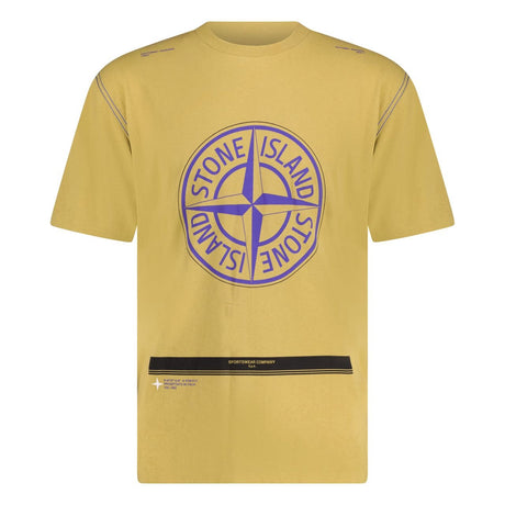 Stone Island Logo Print T-Shirt Mustard Yellow - Boinclo - Outlet Sale Under Retail